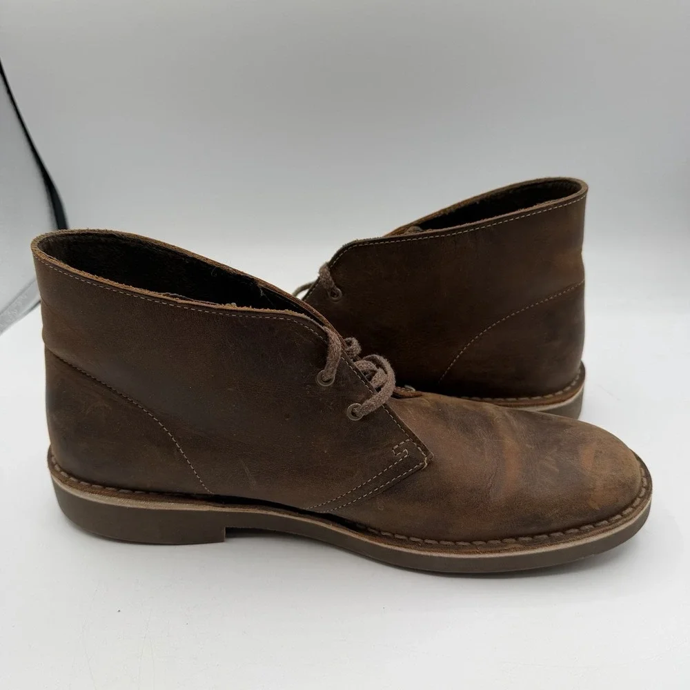 Clarks Bushacre 2 Chukka Boots Mens Sz 10 M Brown Beeswax Leather‎ Ankle 15522